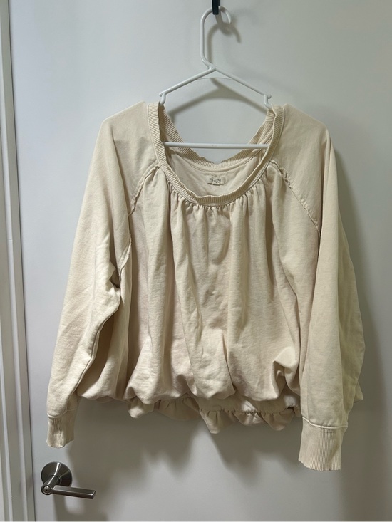 Anthropologie Tops - Anthropologie Pilcro and the Letterpress Cream Sweatshirt Size XL